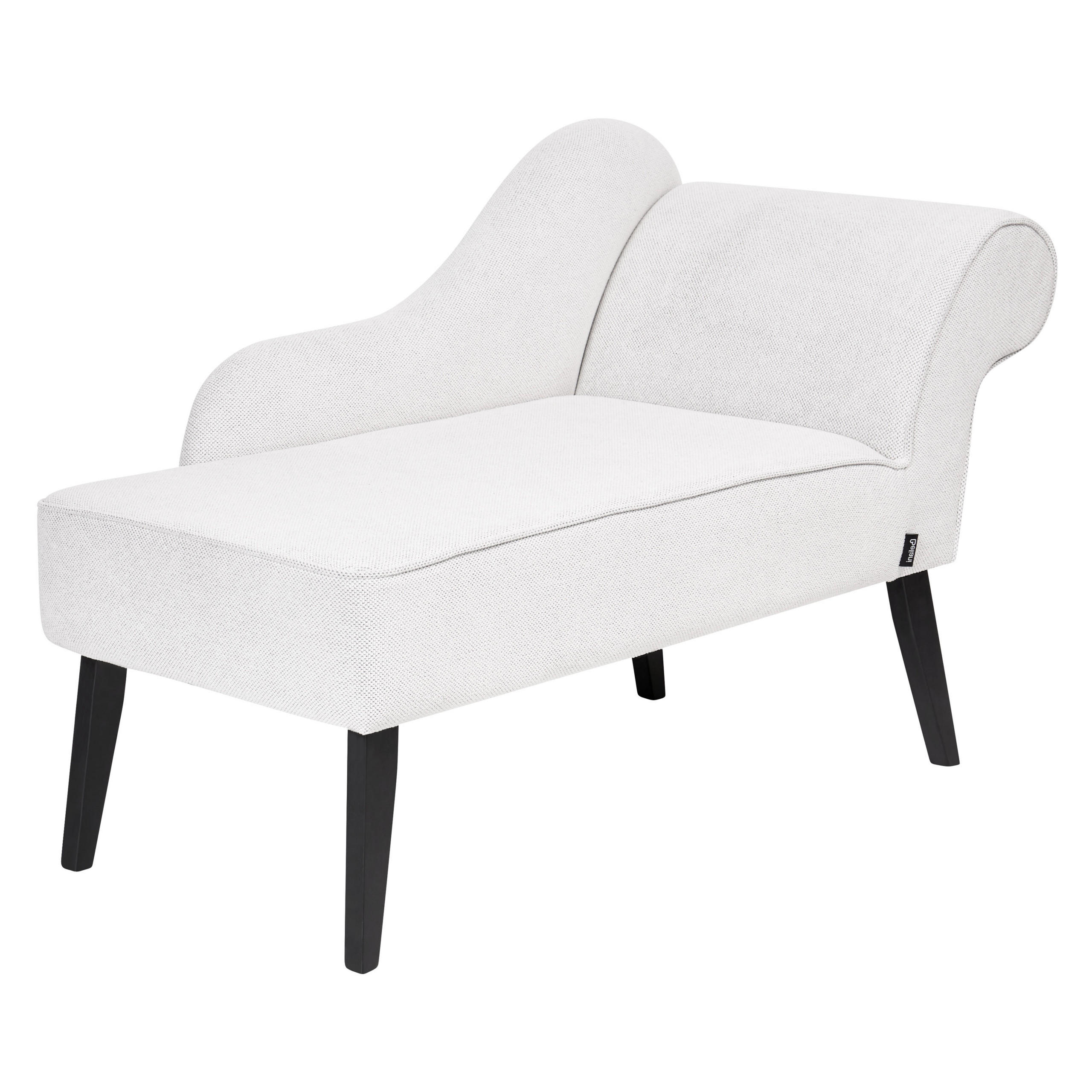 CHAISELONGUE weiß rechtsseitig Biarritz - Schwarz/Weiß, Textil (118/77/60cm) - Beliani