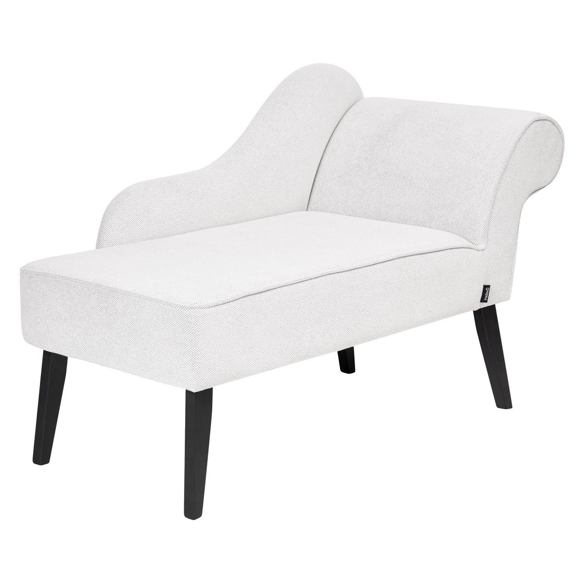 CHAISELONGUE weiß rechtsseitig Biarritz - Schwarz/Weiß, Textil (118/77/60cm) - Beliani