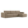 ECKSOFA Rechts Samt Stoff Beige - Beige/Schwarz, Kunststoff/Textil (314/167cm) - Makamii
