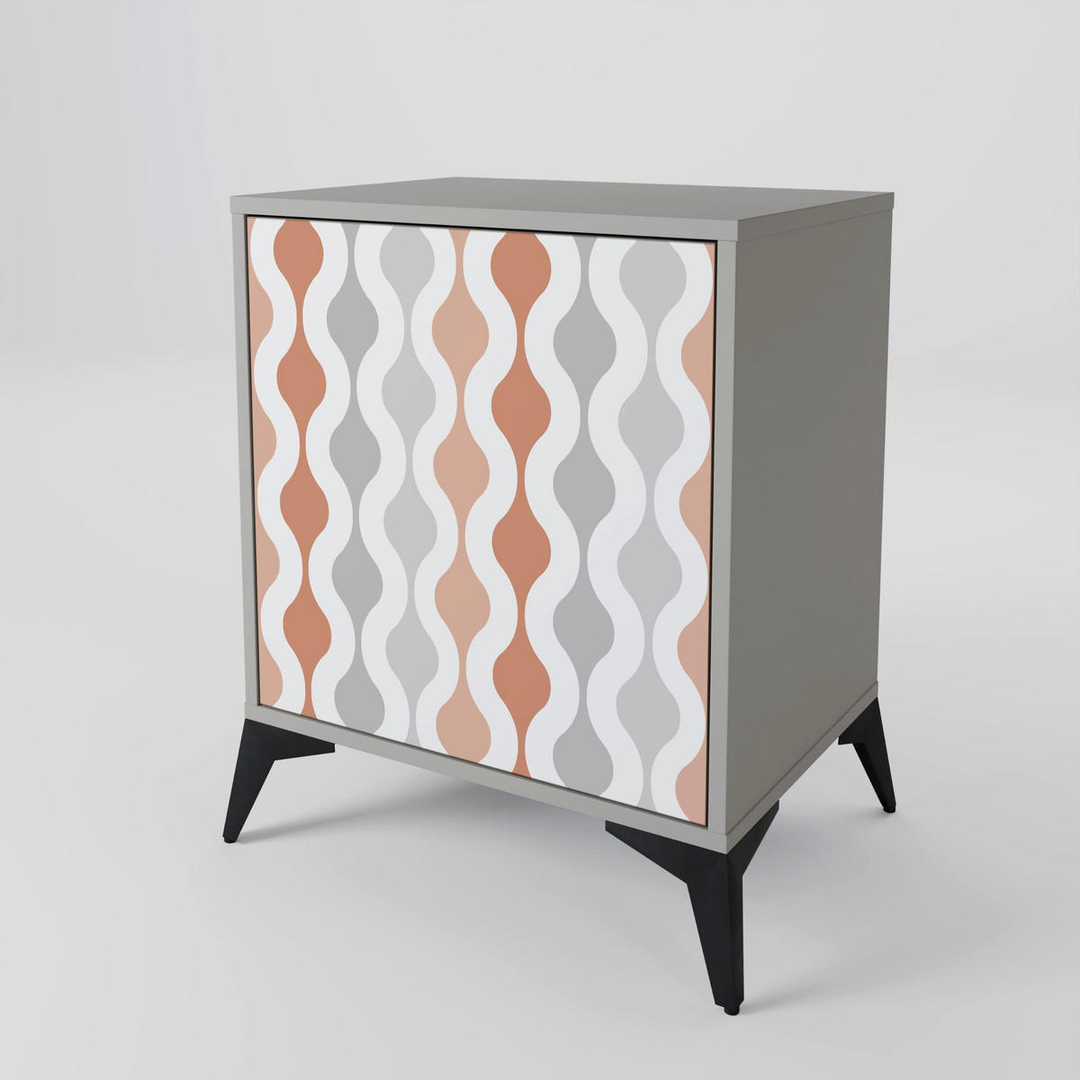 SIDEBOARD HAZY NOSTALGIA, Grau, 57,5x42x57,5 cm, Ohne Füße - Multicolor/Grau, Holzwerkstoff (57.5/57.5/42cm) - SpaceRebels