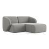 ECKSOFA Rechts Bouclé Stoff Grau - Hellgrau/Schwarz, Holzwerkstoff/Kunststoff (178/166cm) - Makamii