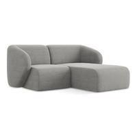 ECKSOFA Rechts Bouclé Stoff Grau - Hellgrau/Schwarz, Holzwerkstoff/Kunststoff (178/166cm) - Makamii