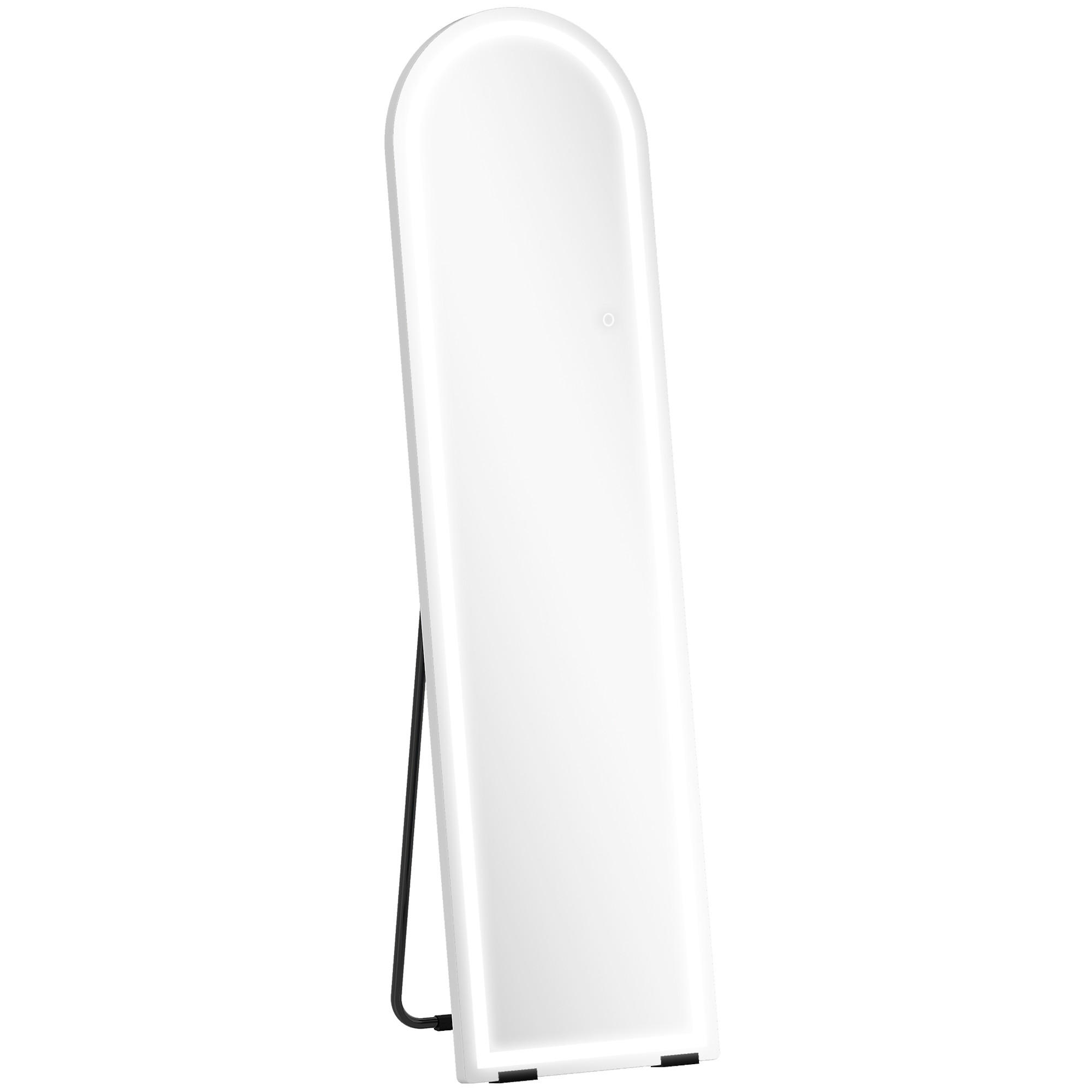 Ganzkörperspiegel Hartglas Weiß - Weiß, Glas (40/150/2.9cm) - HOMCOM