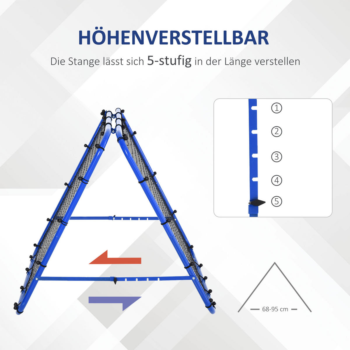 FUSSBALL REBOUNDER, PE, Blau, 100 x 95 x 90 cm - Blau, Kunststoff (95/100cm) - HOMCOM