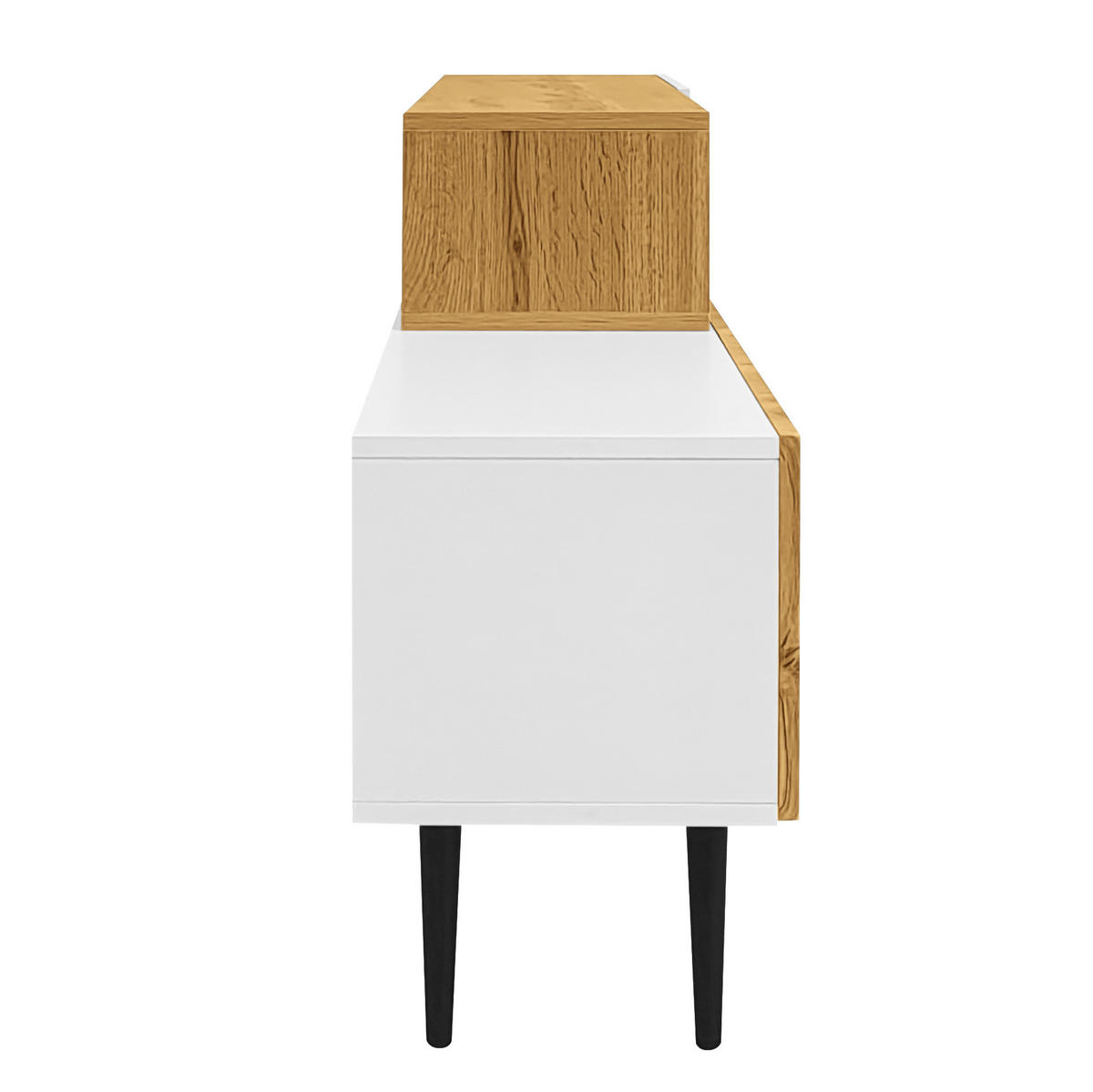 LOWBOARD 120-240/30/63,5 cm aus MDF und Spanplatte mit modularem Design Weiß/Holzfarben - Naturfarben, Holzwerkstoff (220/63.5/30cm) - Modenvie