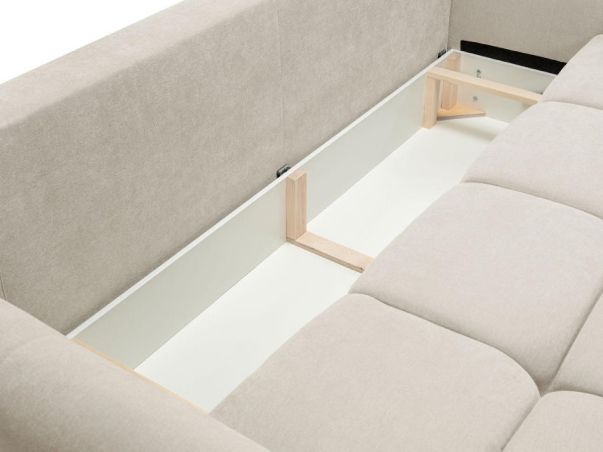 SOFA Hellbeige BASTO Gepolstert Mit Schlaffunktion - Beige, Textil (245/86/110cm) - Sepro Meble