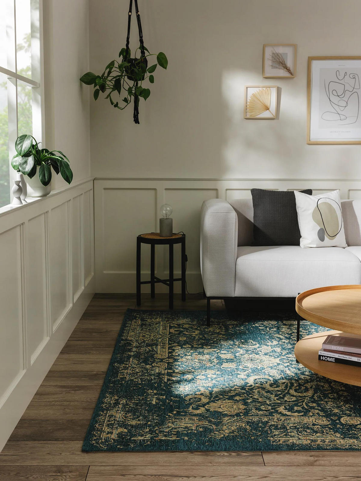 FLACHGEWEBETEPPICH Frencie Blau 120x180 cm - Blau, Textil (120/180cm) - benuta Nest