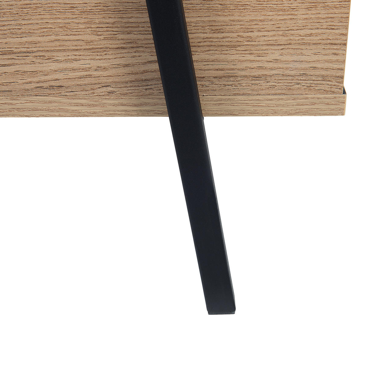 KONFERENČNÍ STOLEK světlejší Odstín dřeva/černý obdélníkový Blackpool - černá/hnědá, kompozitní dřevo (107/59/37cm) - Beliani