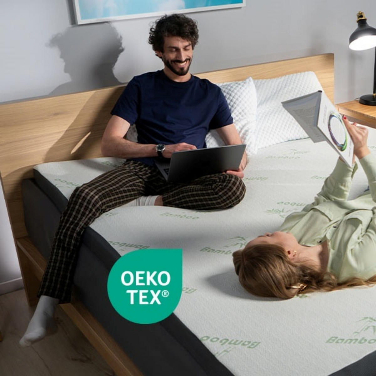 GEL-SCHAUMSTOFF-MATRATZENAUFLAGE - Grau, Textil (90/200cm) - KomfortKissen