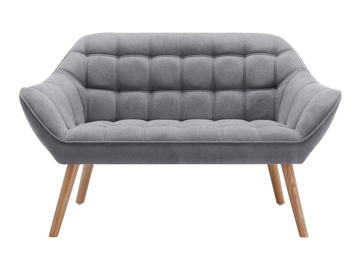 SOFA 2-Sitzer & Sessel - Stoff - Grau - CASERTA - Grau, Textil (127/77/73cm) - Vente-Unique
