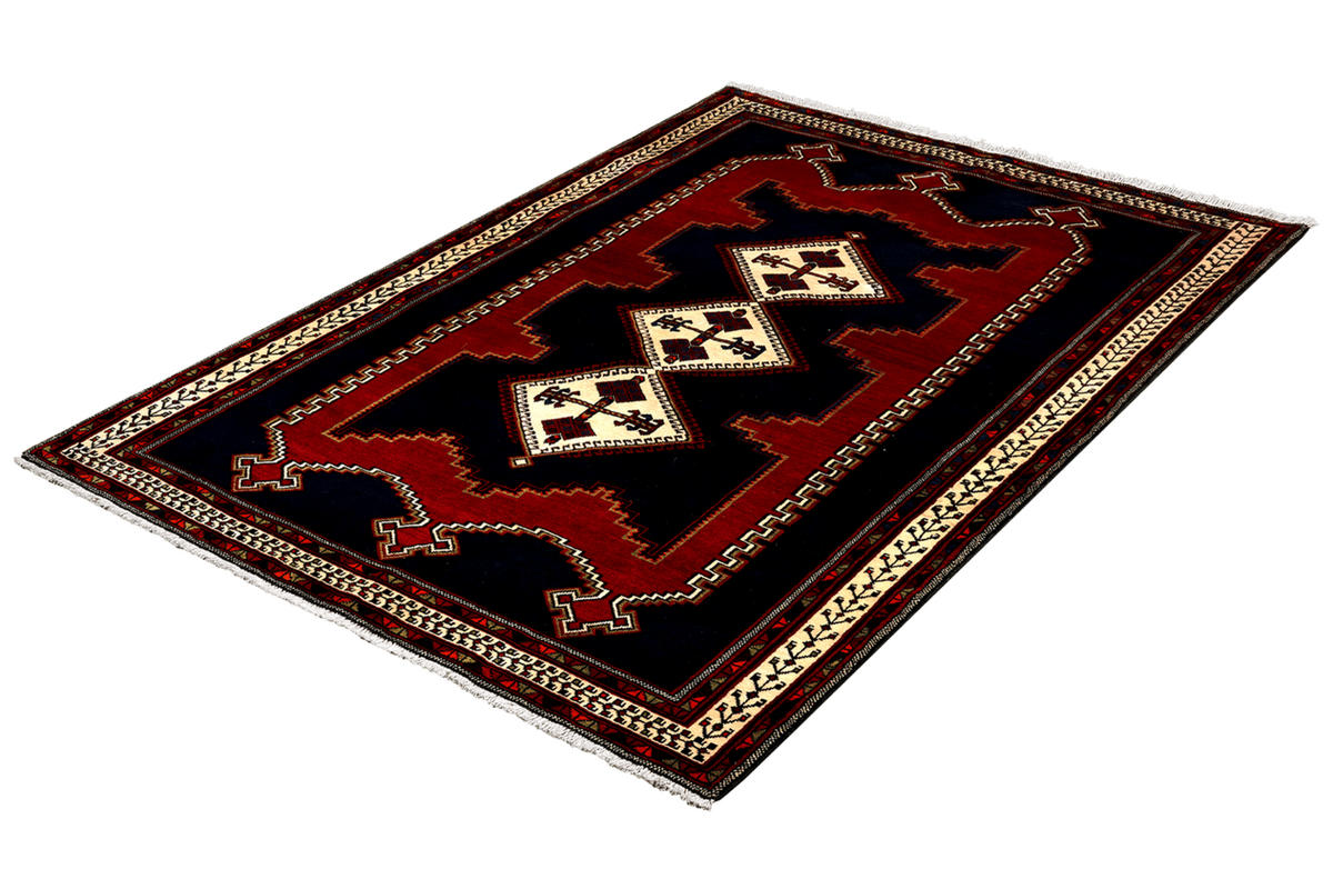 ORIENTTEPPICH handgeknüpft Afshar Blau 233/159 cm Schurwolle - Blau, Textil (159/233cm) - Looma
