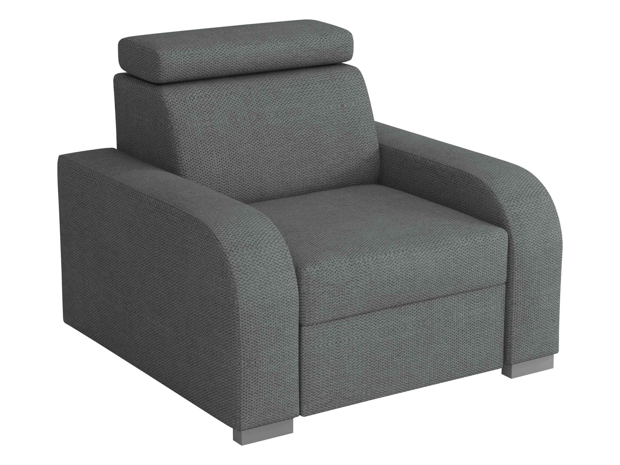 SESSEL Oslo 1 - Dunkelgrau/Silberfarben, Holz/Kunststoff (105/85/100cm) - MIRJAN24