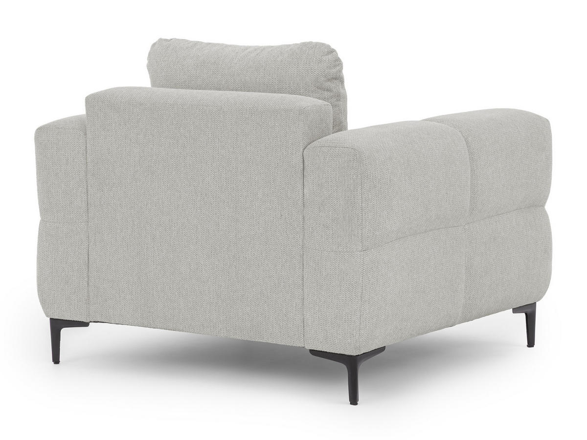 SESSEL Cardea in Bubble-Optik aus weichem Hellgrau Strukturstoff mit hohem Sitzkomfort - Hellgrau/Schwarz, Holz/Textil (102/80/97cm) - S-Style Möbel