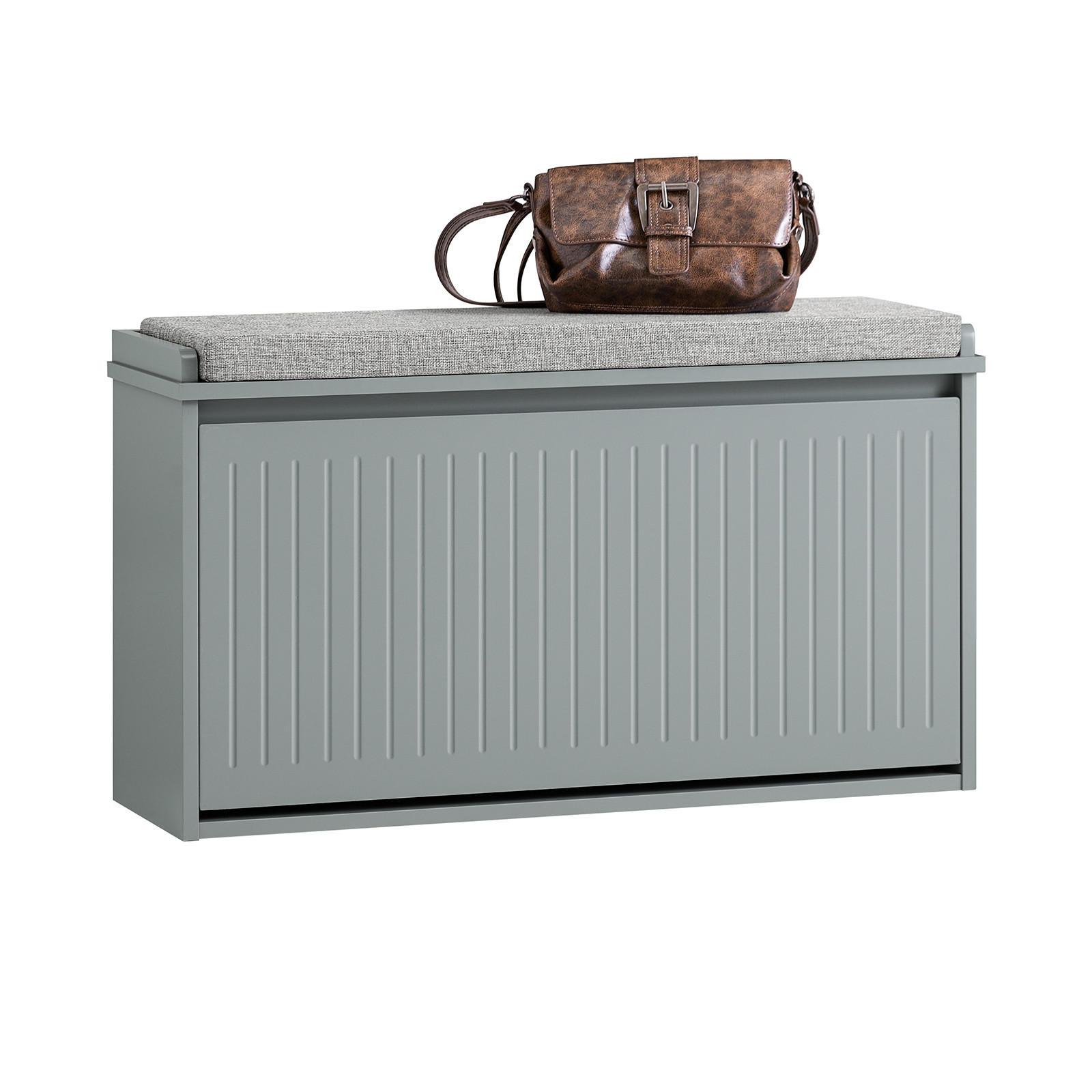 SCHUHBANK Hellgrau - Hellgrau, Holzwerkstoff (80/45/26cm) - SoBuy