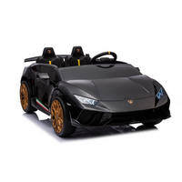 KINDER ELEKTROAUTO Lamborghini Huracan Spider schwarz Allradantrieb, EVA-Reifen, Kunstledersitz, lizenziert, Zweisitzer - Schwarz, Kunststoff (133/88/50cm) - Es-Toys