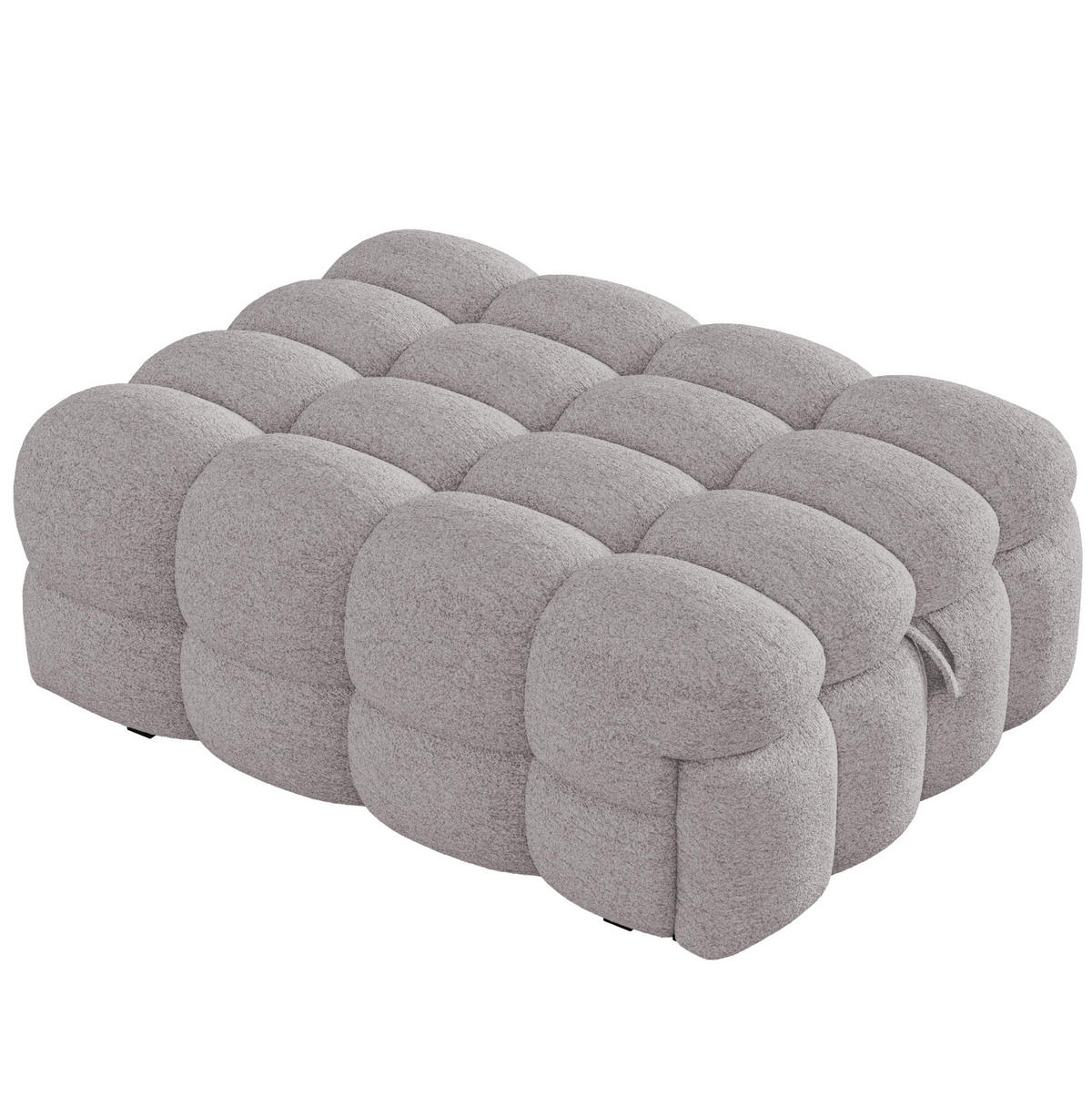 SCHLAFSOFA aus Teddy-Stoff 183x76x42 cm Grau, ausziehbar zum Einzelbett - Grau, Textil (70/180cm) - IVMEU