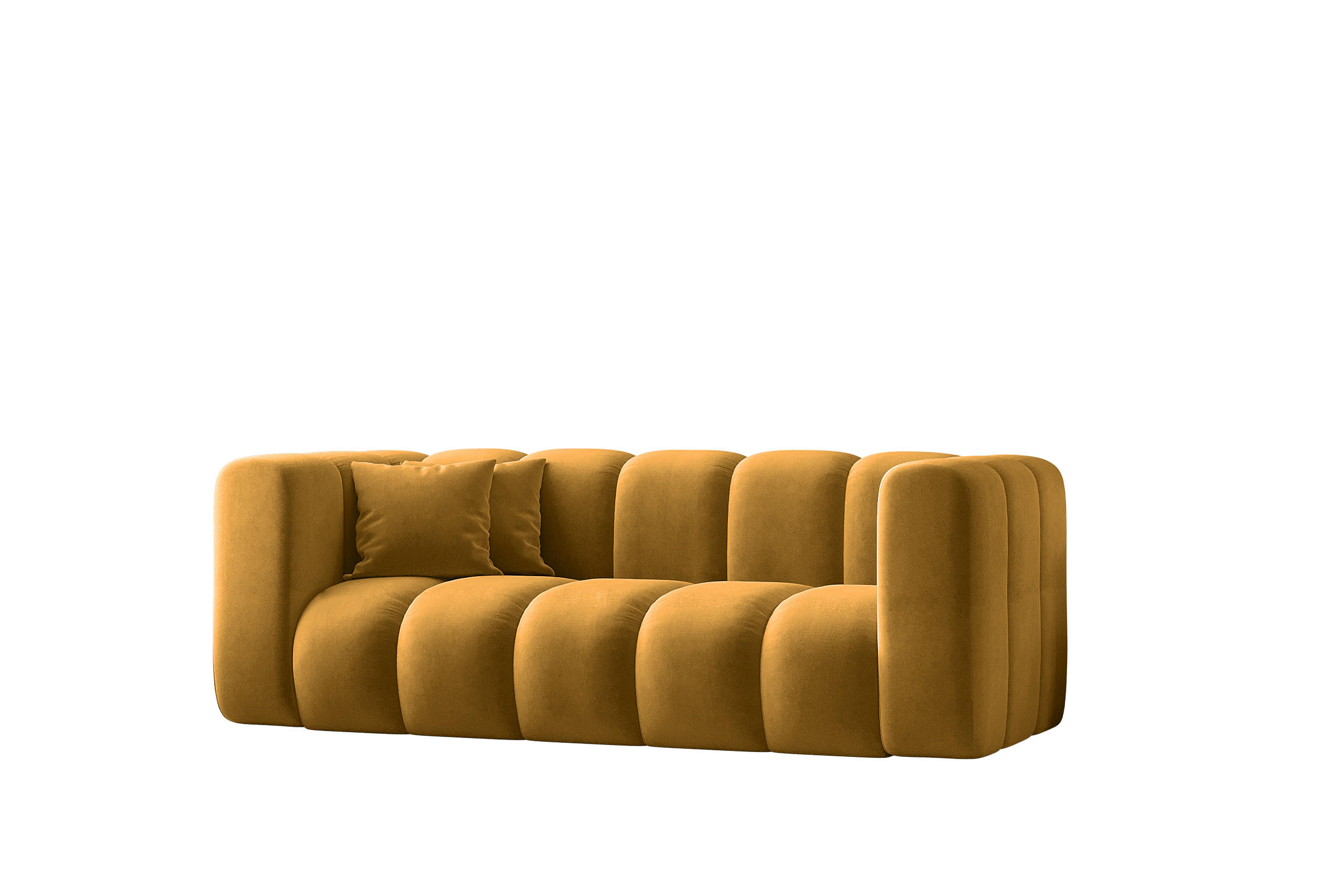 COUCH Sofa, Zweisitzer-Sofa Grand Modular Stoff Salvador Gelb - Gelb, Holz (197/70/91cm) - Kaiser Möbel