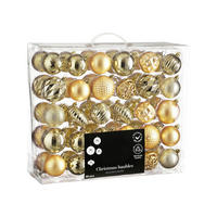 WEIHNACHTSKUGELN 60er-Set Champagner, 7 cm - Goldfarben, Kunststoff (45/45/75cm) - LAALU