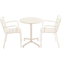 GARTENSET 3-tlg., Elfenbeinfarbe - Weiß, Metall - Oviala