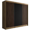 KLEIDERSCHRANK mit Lamel-Schiebetüren VILANv2 - 250 cm Eiche Kraft + Lamelle Eiche Wotan - Hellbraun/Eiche Wotan, Holzwerkstoff (250/215/61cm) - ALTDECOR