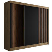 KLEIDERSCHRANK mit Lamel-Schiebetüren VILANv2 - 250 cm Eiche Kraft + Lamelle Eiche Wotan - Hellbraun/Eiche Wotan, Holzwerkstoff (250/215/61cm) - ALTDECOR