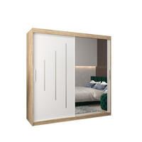 SCHWEBETÜRENSCHRANK 200/200/62 2-türig - Silberfarben/Weiß, Holz/Kunststoff (200/200/62cm) - Abiks Möbel