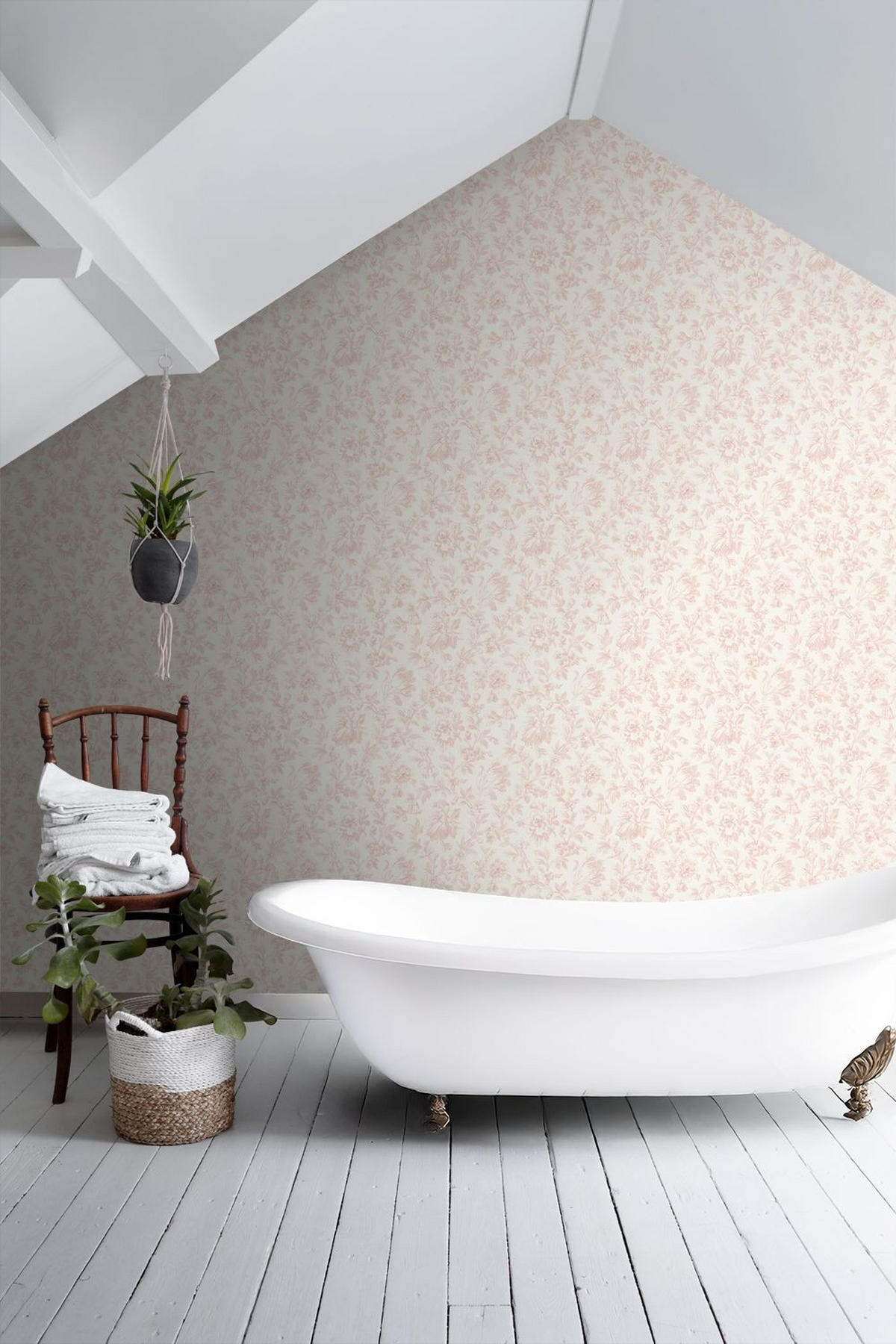 TAPETE eleganten Blumen 50 x 900 cm - Weiß, Papier (50/900cm) - ESTAhome