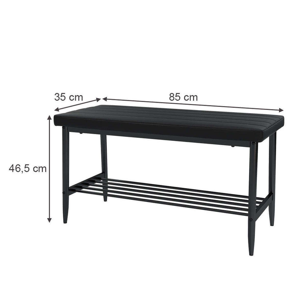 SITZBANK Grand Schwarz 85 x 35 cm - Schwarz, Textil (85/46.5/35cm) - Vicco