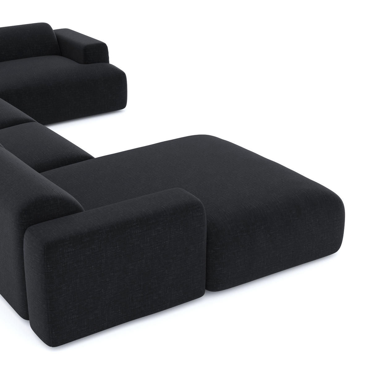 WOHNLANDSCHAFT Texturierter Samt Anthrazit 354cm - Dunkelgrau/Anthrazit, Textil (354/73/164cm) - Sia Home