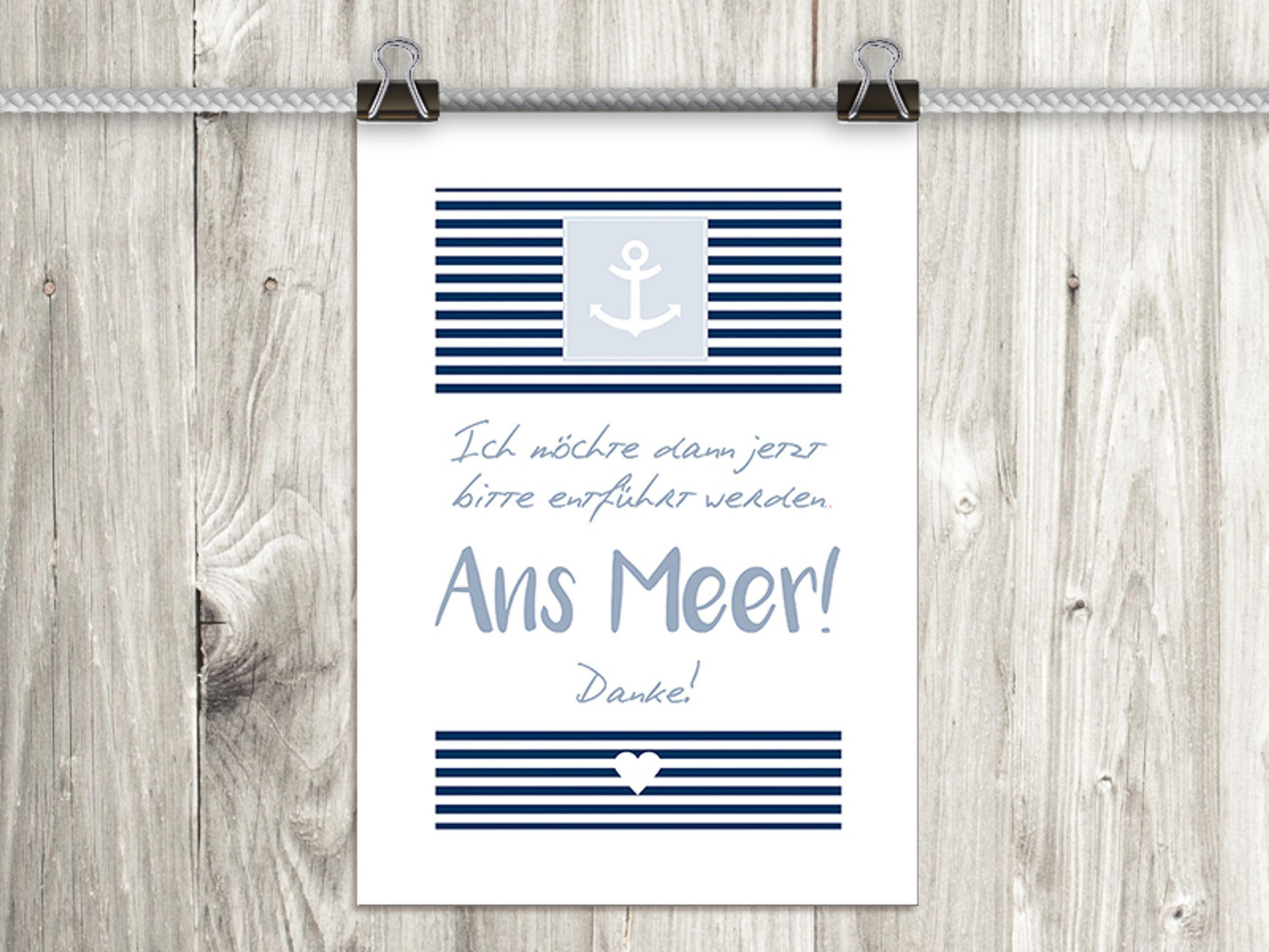 POSTER DIN A4 21x29,7 cm Meer Spruch maritim - Blau, Papier (21/29.7/2cm) - artissimo