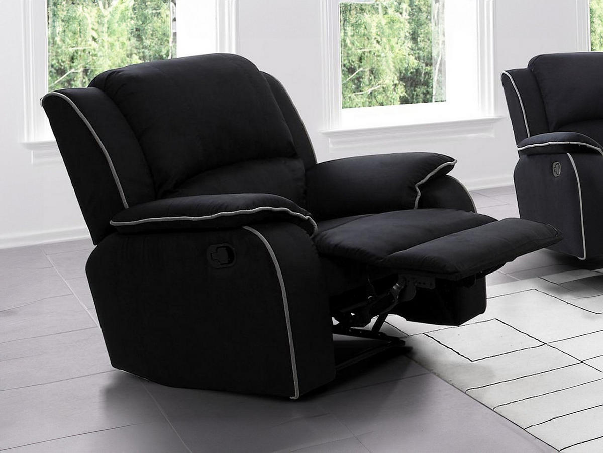 RELAXSESSEL - 1 Person - Stoff, Stoff - Schwarz - - Schwarz, Textil (100/99/96cm) - Vente-Unique