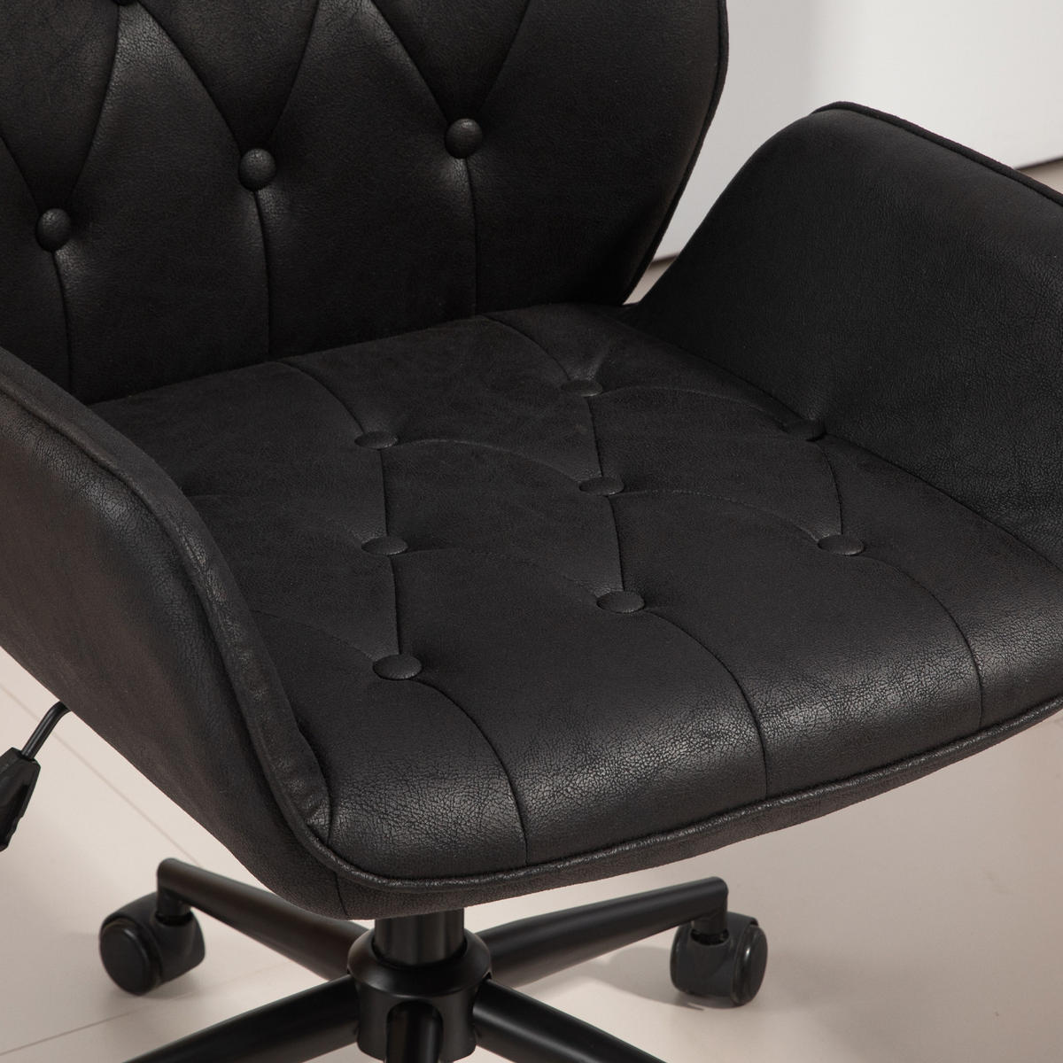 BÜROSTUHL GABRIEL Schwarz - Schwarz, Textil/Metall (59/99/65cm) - SVITA