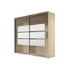KLEIDERSCHRANK London III 180 - Silberfarben/Sonoma Eiche, Holzwerkstoff/Kunststoff (180/215/58cm) - MIRJAN24
