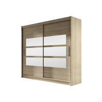 KLEIDERSCHRANK London III 180 - Silberfarben/Sonoma Eiche, Holzwerkstoff/Kunststoff (180/215/58cm) - MIRJAN24