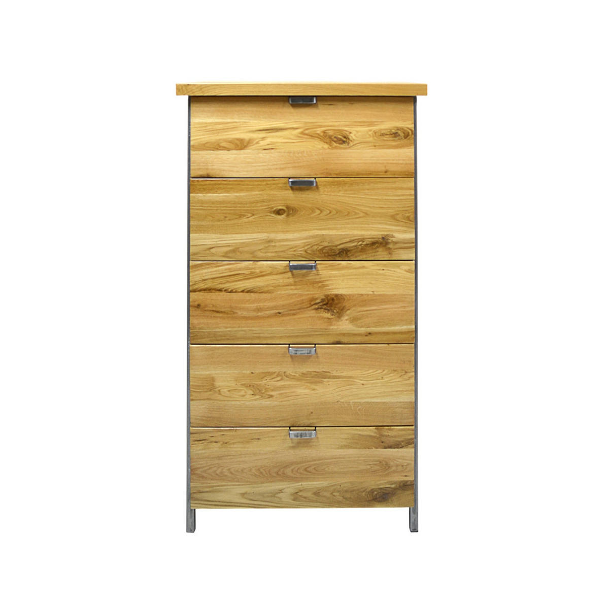SCHUBLADENKOMMODE aus natürlichen Eiche 120 cm hoch HUGON I - Eichefarben, Holz (75/120/50cm) - Rawood Furniture
