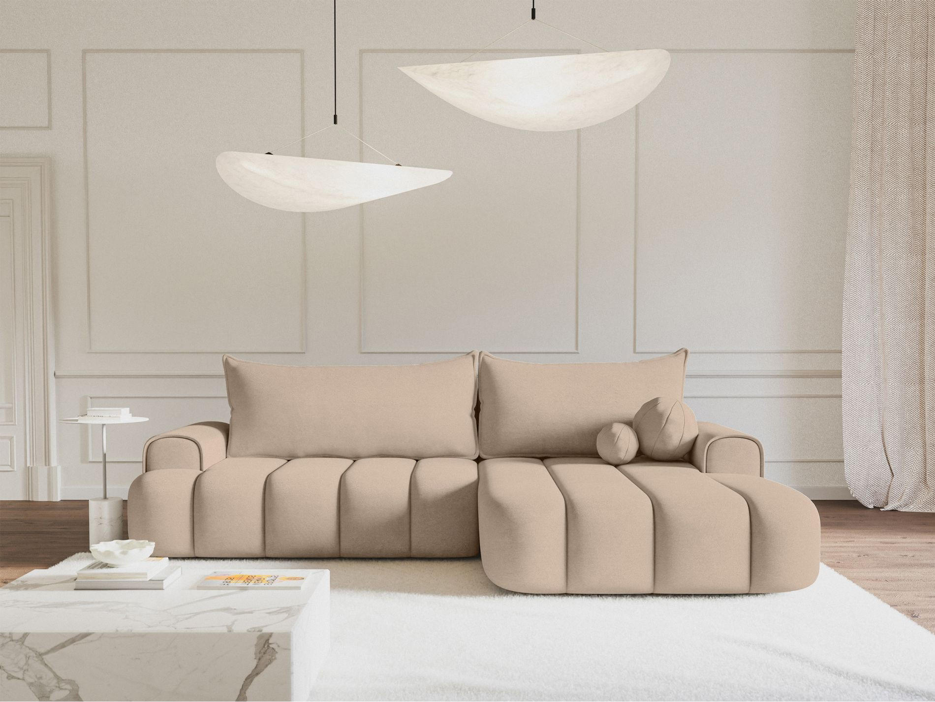 Thumbnail - Selsey Ecksofa, Creme, Textil, 3-Sitzer, Ottomane rechts,L-Form, 275x168 cm, Wohnzimmer, Sofas & Couches, Wohnlandschaft...