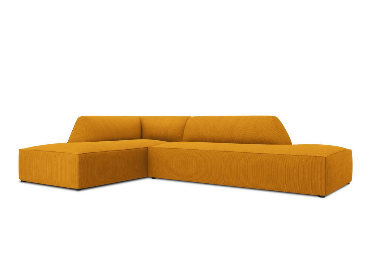 ECKSOFA links Ruby aus Cord gelb 4 Sitzplätze - Gelb, Textil (180/273cm) - Micadoni