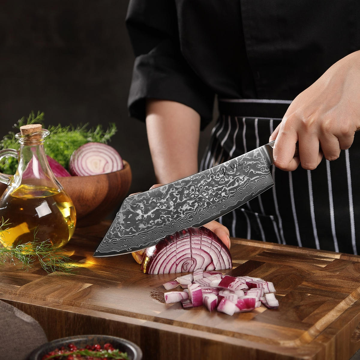 BLOCKMESSER 20 cm - Braun, Holz/Metall (35cm) - Wakoli