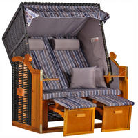 STRANDKORB Ostsee 2-Sitzer PE schwarz - Schwarz/Braun, Metall (120/160/80cm) - Mr. Deko