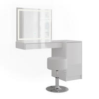 SCHMINKTISCH Sherry Weiß/Weiß Hochglanz 120 cm 4 Teile - Weiß Hochglanz, Holzwerkstoff (120/76/50.1cm) - Vicco