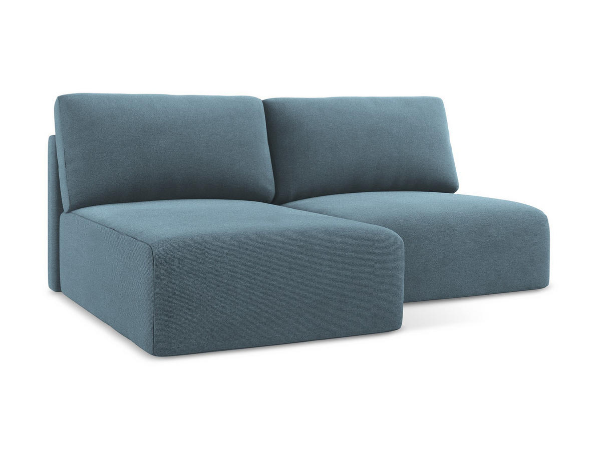 ECKSOFA mit Schlaffunktion links Strukturstoff Stoff Blau - Blau/Schwarz, Kunststoff/Textil (149/210cm) - Makamii