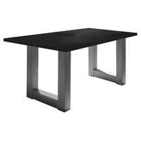 ESSTISCH ausziehbar Eila 3 160 x 90 x 75 Esszimmertisch Graphit/Schwarzstahl - Schwarz, Holz (160/90/75cm) - 58aufmkessel