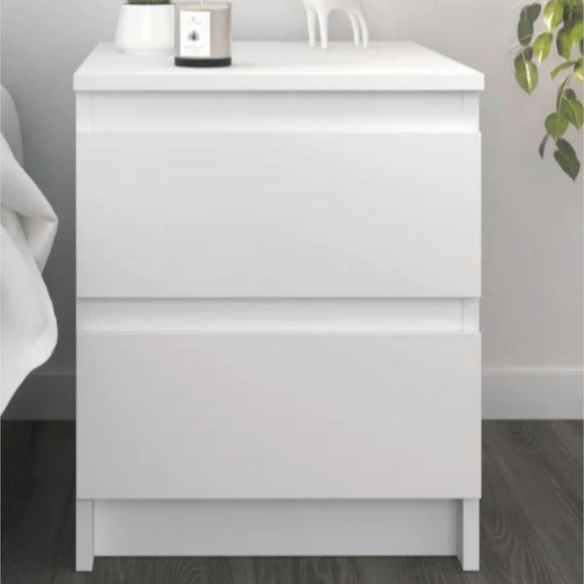 SIDEBOARD SOLA KOM1-2S Schubladen Weiß - Weiß, Holzwerkstoff/Kunststoff (40/50/43cm) - Komodee