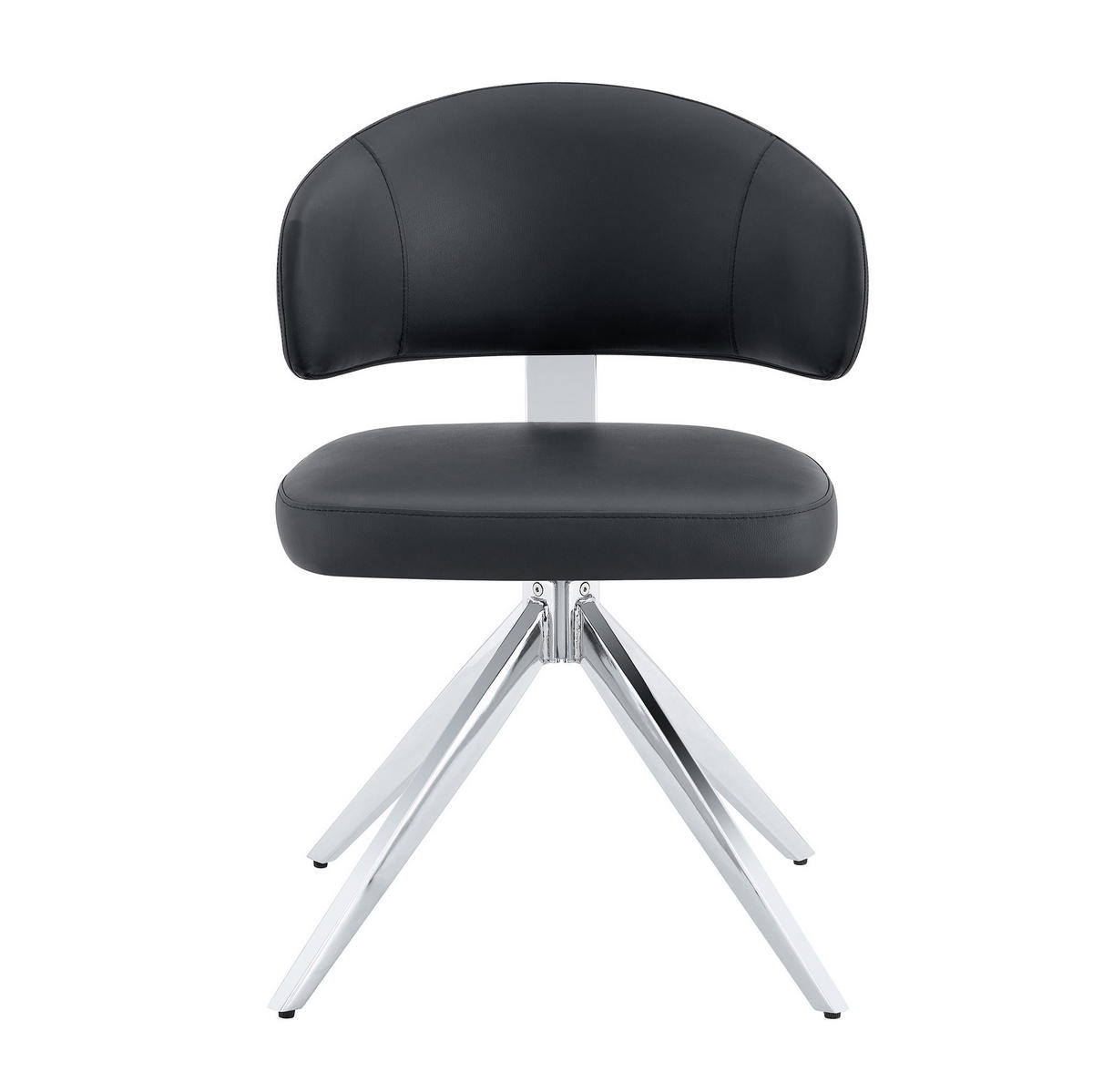 DREHSTUHL 360° drehbar mit Metallgestell PU Black - Schwarz, Metall (50.5/77/54.51cm) - Meubliv