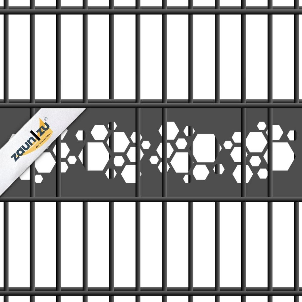 SICHTSCHUTZSTREIFEN PREMIUM Dekor Hexagon Einzelstreifen Weiß 2,55m - Weiß, Kunststoff (255/19cm) - ZAUN|ZU