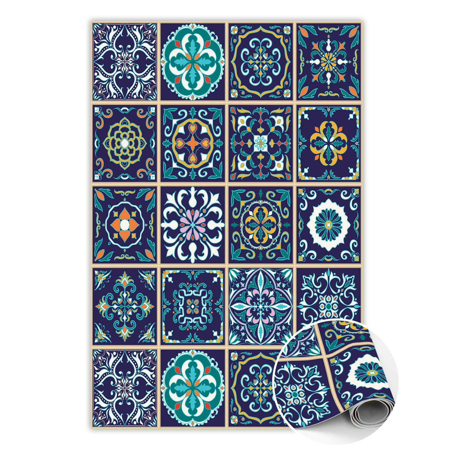 VINYL TEPPICH 150x225 cm Portugiesische Fliesen - Blau, Kunststoff (150/225cm) - TULUP