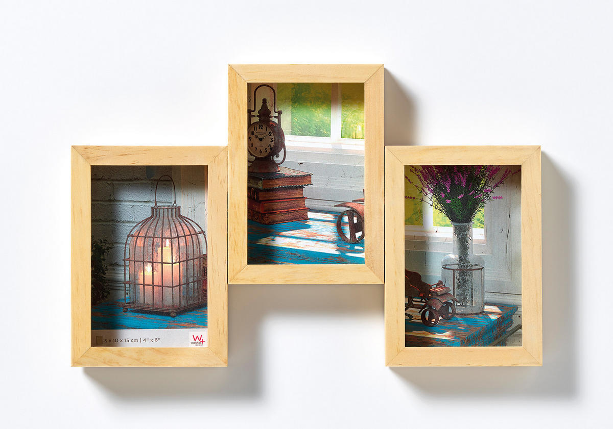 BILDERRAHMEN Rustic Galerier., 3 x 10x15 cm, natur - Naturfarben, Holzwerkstoff (37/22/4.5cm) - EMIX24