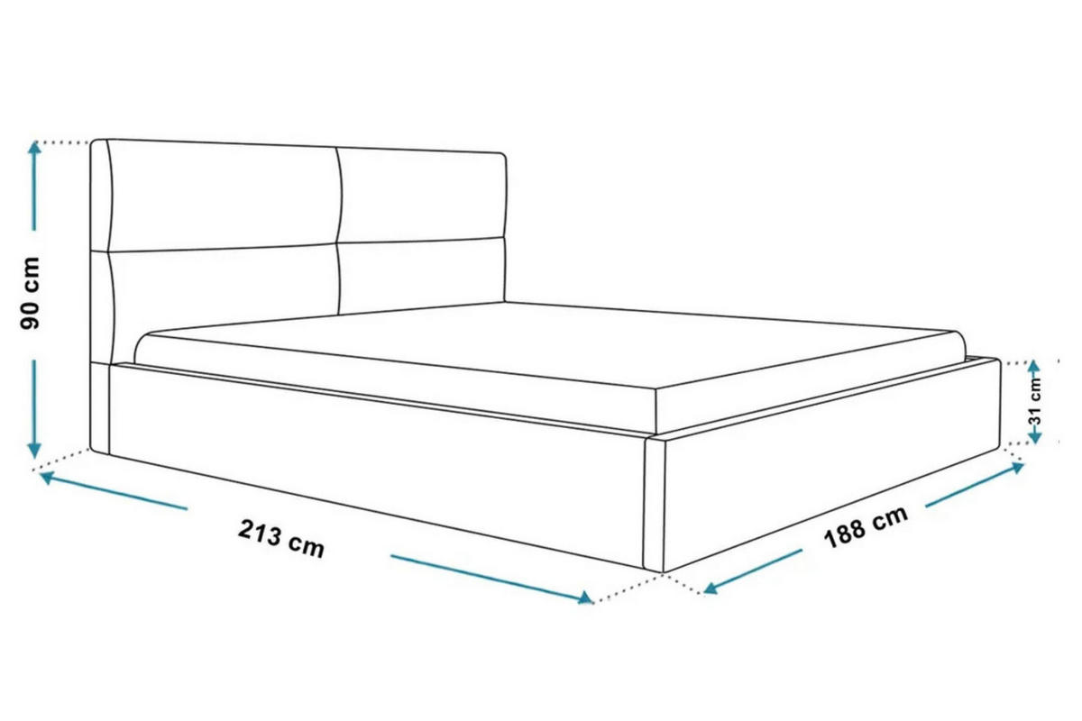 POLSTERBETT SIM 6 mit Kopfteil, 180 x 200 cm mit Bettkasten und Lattenrost aus Holz, Velourstoff, Farbe: Grau - Grau, Holz/Kunststoff (180/200cm) - Sepro Meble