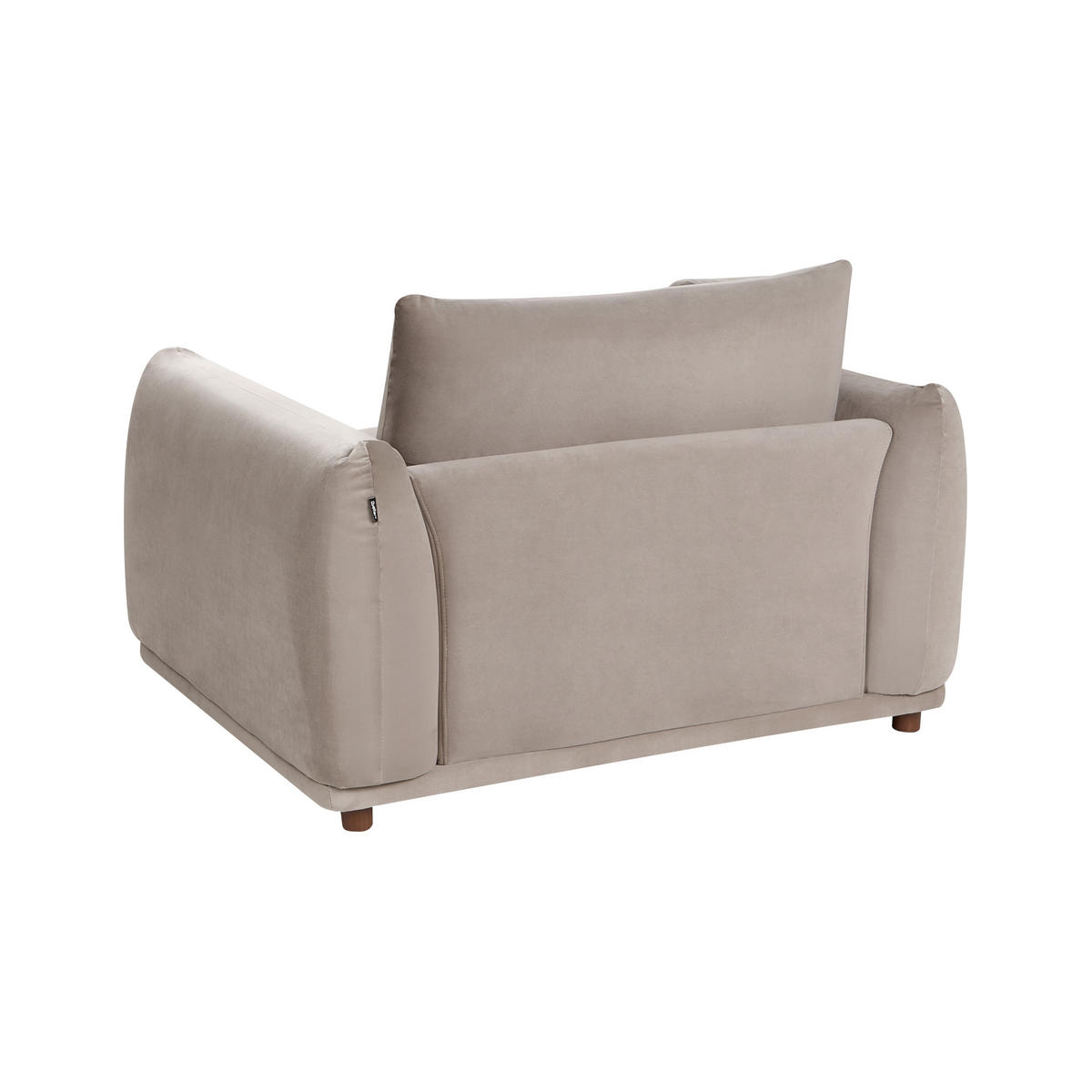 SESSEL Samtstoff Taupe Jubek - Taupe/Beige, Textil (120/81/104cm) - Beliani