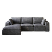 ECKSOFA aus Stoff 260 cm Dunkelgrau ohne Montage mit abnehmbarer Polsterung und flexiblen Modulen - Dunkelgrau, Textil (260/160cm) - Modfu